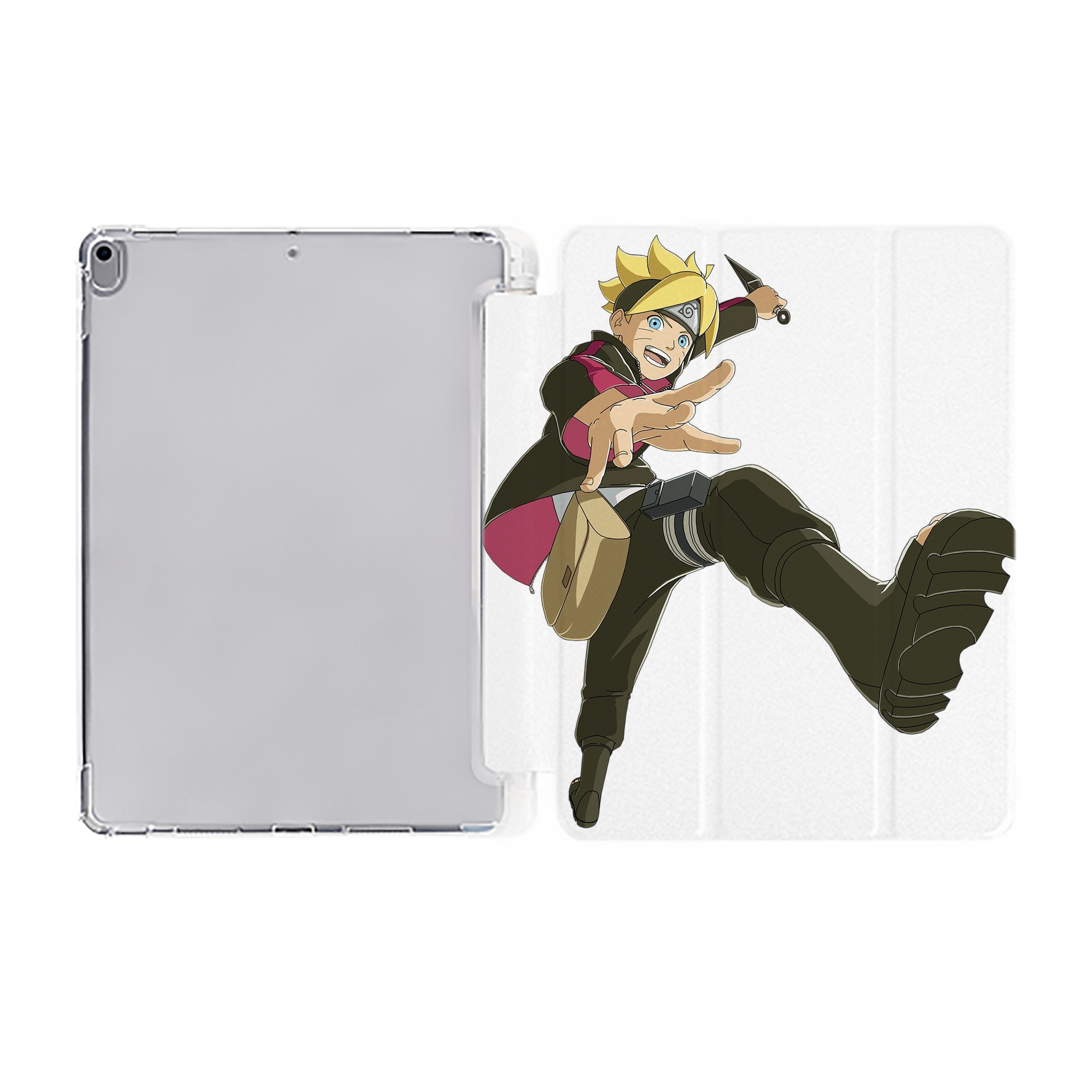 （画像用） NARUTO -ナルト- うずまき ボルト Uzumaki Boruto IPad ケース ペン収納付き 三つ折りスタンド PUレザー×シリコン 対応機種9.5/10.5/10.9インチ